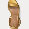 Kultainen naisten Ralph Lauren Hilarie Metallic Leather Espadrille