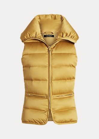 Kultainen naisten Ralph Lauren Satin tikattu untuliivi Kultainen naisten Ralph Lauren Satin tikattu untuliivi