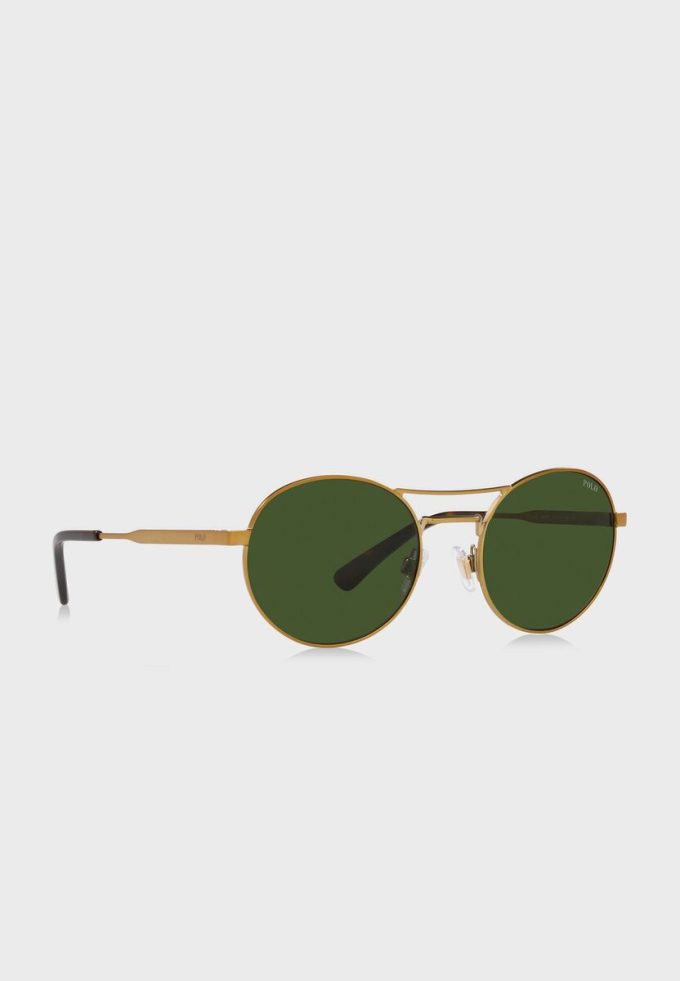 Kultaiset miesten Ralph Lauren 0Ph3142 pyöreät aurinkolasit Kultaiset miesten Ralph Lauren 0Ph3142 pyöreät aurinkolasit
