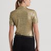 Kultaiset Naisten Ralph Lauren Foil Print Jersey poolopaidat