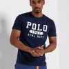 Laivasto miesten Ralph Lauren Logo Crew Neck T-paidat Laivasto miesten Ralph Lauren Logo Crew Neck T-paidat