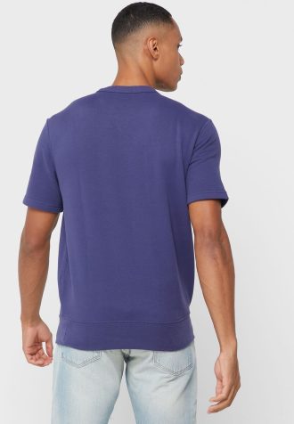 Laivasto miesten Ralph Lauren Logo Crew Neck T-paidat