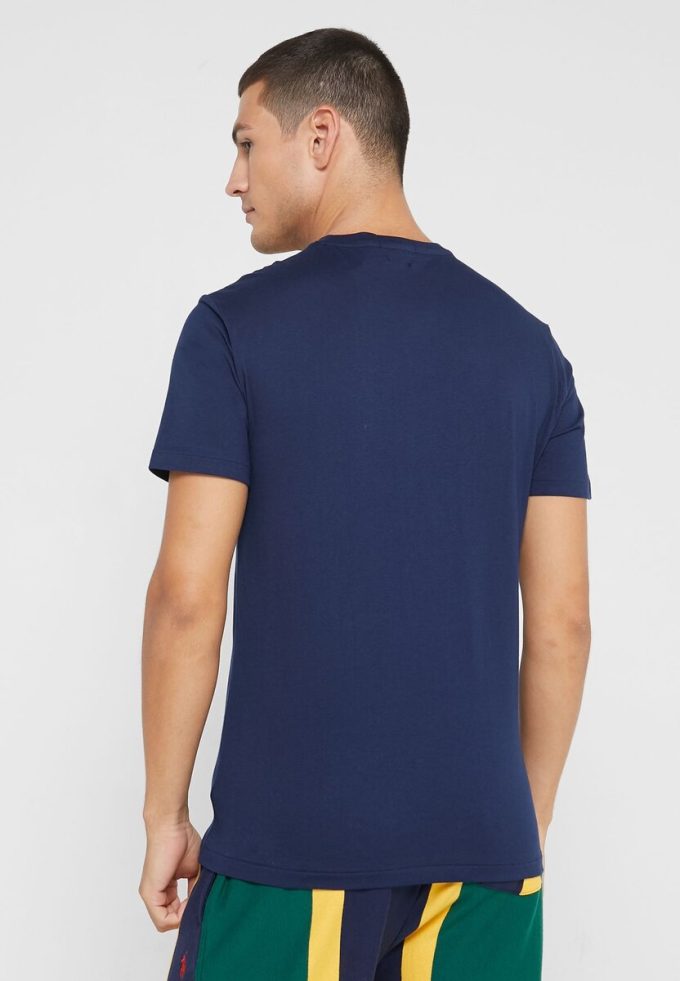 Laivasto miesten Ralph Lauren Logo Crew Neck T-paidat