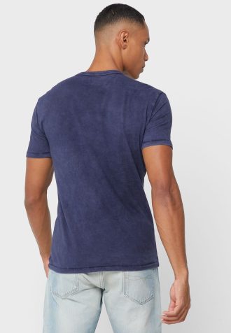 Laivasto miesten Ralph Lauren Logo Crew Neck T-paidat