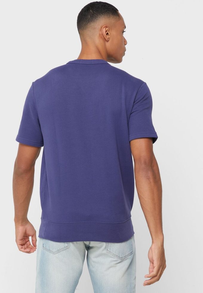 Laivasto miesten Ralph Lauren Logo Crew Neck T-paidat