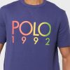 Laivasto miesten Ralph Lauren Logo Crew Neck T-paidat