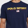 Laivasto miesten Ralph Lauren Logo Crew Neck T-paidat