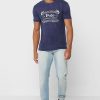 Laivasto miesten Ralph Lauren Logo Crew Neck T-paidat Laivasto miesten Ralph Lauren Logo Crew Neck T-paidat