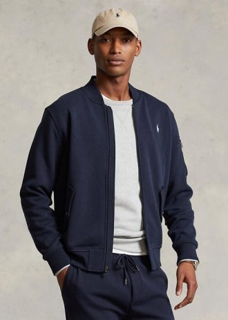Laivaston miesten Ralph Lauren -kaksoisneulotut Bomber-takit