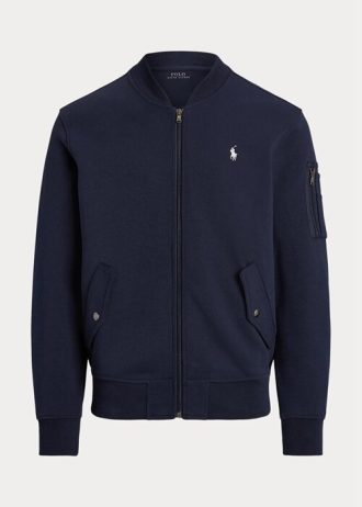 Laivaston miesten Ralph Lauren -kaksoisneulotut Bomber-takit