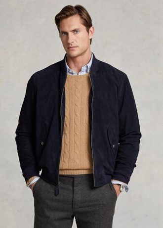Laivaston miesten Ralph Lauren Suede Bomber-takit