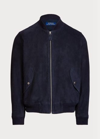Laivaston miesten Ralph Lauren Suede Bomber-takit