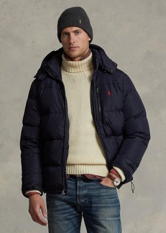 Laivaston miesten Ralph Lauren vettä hylkivät untuvatakit Laivaston miesten Ralph Lauren vettä hylkivät untuvatakit