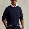 Laivastonsininen miesten Ralph Lauren -kaksoisneulepusero