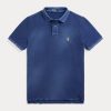 Laivastonsininen miesten Ralph Lauren klassinen istuvuus paranneltu mesh poolopaidat