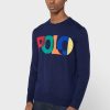 Laivastonsininen miesten Ralph Lauren -logollinen villapaita Laivastonsininen miesten Ralph Lauren -logollinen villapaita