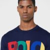Laivastonsininen miesten Ralph Lauren -logollinen villapaita Laivastonsininen miesten Ralph Lauren -logollinen villapaita