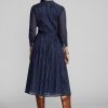 Laivastonsininen naisten Ralph Lauren Indigo-puuvillainen voiledress-mekko Laivastonsininen naisten Ralph Lauren Indigo-puuvillainen voiledress-mekko