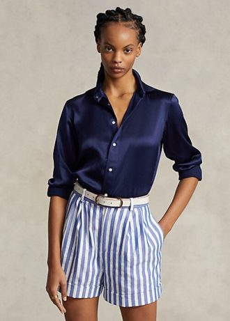 Laivastonsininen naisten Ralph Lauren Mulberry silkkipaidat Laivastonsininen naisten Ralph Lauren Mulberry silkkipaidat