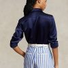 Laivastonsininen naisten Ralph Lauren Mulberry silkkipaidat