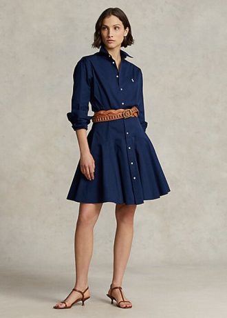 Laivastonsininen naisten Ralph Lauren -paneelimekko Laivastonsininen naisten Ralph Lauren -paneelimekko