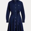 Laivastonsininen naisten Ralph Lauren -paneelimekko Laivastonsininen naisten Ralph Lauren -paneelimekko