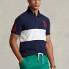 Laivastonsininen / valkoinen Miesten Ralph Lauren Big Pony Mesh poolopaidat Laivastonsininen / valkoinen Miesten Ralph Lauren Big Pony Mesh poolopaidat
