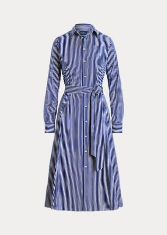 Laivastonsininen / valkoinen naisten Ralph Lauren -raidallinen mekko Laivastonsininen / valkoinen naisten Ralph Lauren -raidallinen mekko