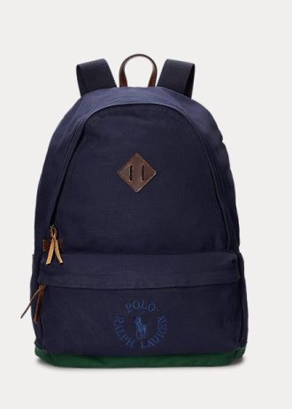 Laivastonsiniset miesten Ralph Lauren -logolla brodeeratut kanvasreput