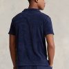 Laivastonsiniset miesten Ralph Lauren mukautetut Slim Fit Terry poolopaidat Laivastonsiniset miesten Ralph Lauren mukautetut Slim Fit Terry poolopaidat
