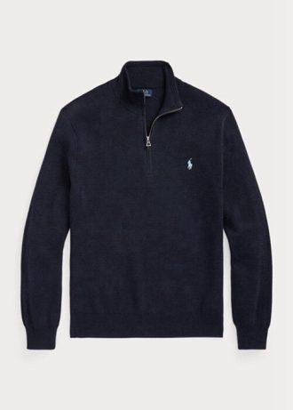 Laivastonsiniset miesten Ralph Lauren -puuvillaiset neulepuserot Laivastonsiniset miesten Ralph Lauren -puuvillaiset neulepuserot