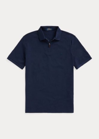 Laivastonsiniset miesten Ralph Lauren Stretch Mesh -vetoketjulliset poolopaidat Laivastonsiniset miesten Ralph Lauren Stretch Mesh -vetoketjulliset poolopaidat