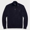 Laivastonsiniset miesten Ralph Lauren verkkoneulotut puuvillaiset neulepuserot Laivastonsiniset miesten Ralph Lauren verkkoneulotut puuvillaiset neulepuserot