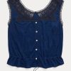 Laivastonsiniset naisten Ralph Lauren Indigo-virkatut Camisole-paidat