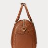Lauren Tan/Buff naisten Ralph Lauren kohokuvioidut nahkaiset keskikokoiset Kaden-laukut Lauren Tan/Buff naisten Ralph Lauren kohokuvioidut nahkaiset keskikokoiset Kaden-laukut