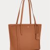 Lauren Tan naisten Ralph Lauren Crosshatch nahkaiset keskikokoiset Clare-kangaskassit Lauren Tan naisten Ralph Lauren Crosshatch nahkaiset keskikokoiset Clare-kangaskassit