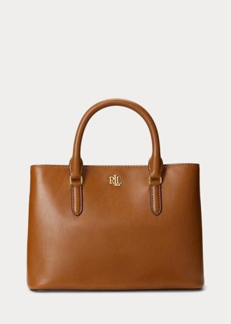 Lauren Tan naisten Ralph Lauren nahkaiset pienet Marcy-laukut