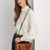 Lauren Tan naisten Ralph Lauren nahkaiset pienet Marcy-laukut Lauren Tan naisten Ralph Lauren nahkaiset pienet Marcy-laukut