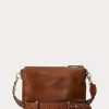 Lauren Tan naisten Ralph Lauren -nastalliset nahkaiset keskikokoiset Noa Crossbody -laukut Lauren Tan naisten Ralph Lauren -nastalliset nahkaiset keskikokoiset Noa Crossbody -laukut