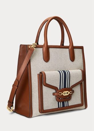 Lauren Tan/Navy naisten Ralph Lauren Canvas -suuret Symone-kangaskassit