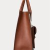 Lauren Tan/Navy naisten Ralph Lauren Canvas -suuret Symone-kangaskassit Lauren Tan/Navy naisten Ralph Lauren Canvas -suuret Symone-kangaskassit