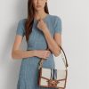 Lauren Tan /Navy Naisten Ralph Lauren Raidallinen Canvas Medium Käsilaukku Lauren Tan /Navy Naisten Ralph Lauren Raidallinen Canvas Medium Käsilaukku