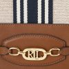 Lauren Tan/ Navy Stripe naisten Ralph Lauren Canvas iso Andie käsilaukku