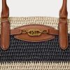Luonnollinen/musta/laurenruskea naisten Ralph Lauren -raidallinen olki, keskikokoiset Daphney-kassit Luonnollinen/musta/laurenruskea naisten Ralph Lauren -raidallinen olki, keskikokoiset Daphney-kassit