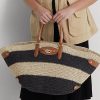 Luonnollinen/musta/laurenruskea naisten Ralph Lauren -raidallinen olki, keskikokoiset Daphney-kassit Luonnollinen/musta/laurenruskea naisten Ralph Lauren -raidallinen olki, keskikokoiset Daphney-kassit