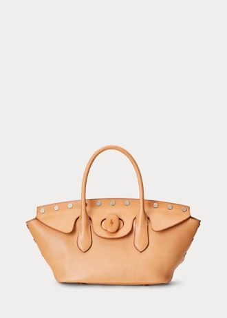 Luonnolliset naisten Ralph Lauren -nastalliset Vachetta Medium Bellport -laukut