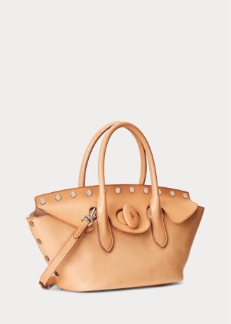 Luonnolliset naisten Ralph Lauren -nastalliset Vachetta Medium Bellport -laukut