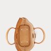 Luonnolliset naisten Ralph Lauren -nastalliset Vachetta Medium Bellport -laukut Luonnolliset naisten Ralph Lauren -nastalliset Vachetta Medium Bellport -laukut