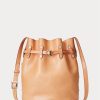Luonnolliset naisten Ralph Lauren Stud Vachetta -suuret Bellport Bucket -laukut Luonnolliset naisten Ralph Lauren Stud Vachetta -suuret Bellport Bucket -laukut