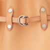 Luonnolliset naisten Ralph Lauren Stud Vachetta -suuret Bellport Bucket -laukut Luonnolliset naisten Ralph Lauren Stud Vachetta -suuret Bellport Bucket -laukut